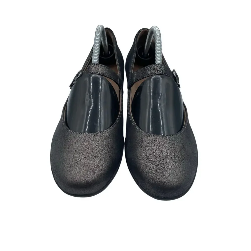 Dansko Kaelyn Mary Jane Shoes Comfort Graphite Metallic Women 40 9.5 10